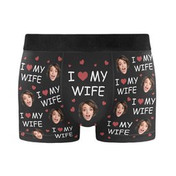 I Love My Wife - Personalized Photo Men's Boxer Briefs - Anniversary Gifts For Men, Husband, Him - Gift For Husband - Photo 1