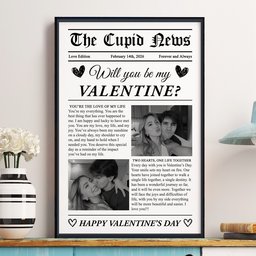 Will You Be My Valentine? First Valentine's Day Gift For Couples, Him, Her - Personalized Photo Poster - Photo 1
