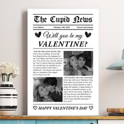 Will You Be My Valentine? First Valentine's Day Gift For Couples, Him, Her - Personalized Photo Poster - Photo 2