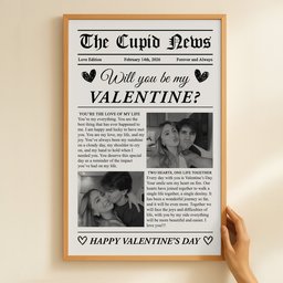 Will You Be My Valentine? First Valentine's Day Gift For Couples, Him, Her - Personalized Photo Poster - Photo 5