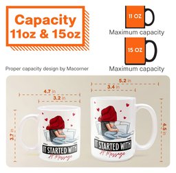 It Started With A Message Romantic Couples - Personalized Mug - Anniversary Gifts For Her, Him - Photo 7
