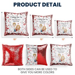 I F*cking Love You Either Way Works - Custom Sequin Pillow - Photo 5
