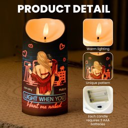 You're Always Sexy Light When You Want Me Naked - Personalized LED Candle - Photo 5