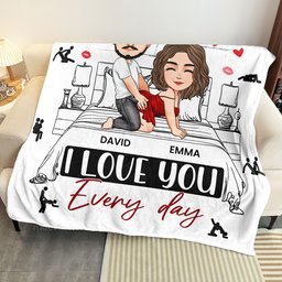 Naughty Couple F*ck Valentine's Day I Love You Every Day - Personalized Blanket - Photo 4