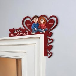 Romantic Love Our Happy Corner Together - Personalized Door Corner Wood Sign - Photo 4