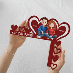 Romantic Love Our Happy Corner Together - Personalized Door Corner Wood Sign - Photo 2