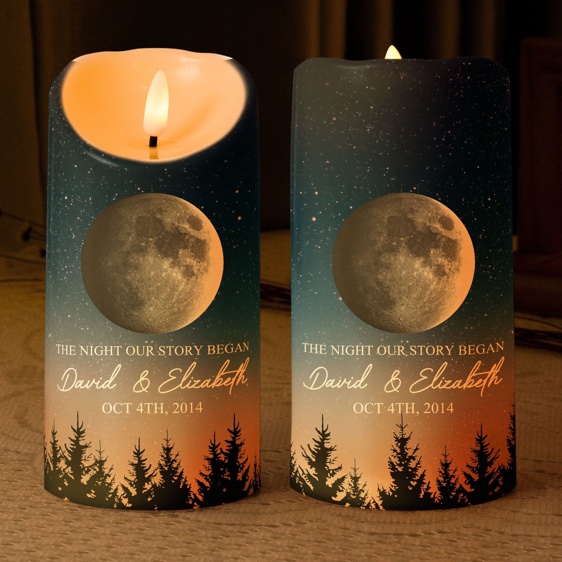 The Night Our Story Began - Personalized LED Candle - Photo 1
