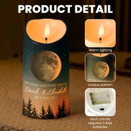 The Night Our Story Began - Personalized LED Candle - Photo 5