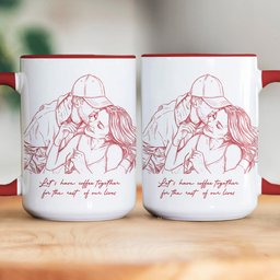 Custom Couple Photo Portrait How Lucky Are We Gift For Him, Her - Personalized Photo Accent Mug - Photo 5