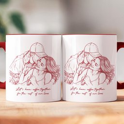 Custom Couple Photo Portrait How Lucky Are We Gift For Him, Her - Personalized Photo Accent Mug - Photo 4