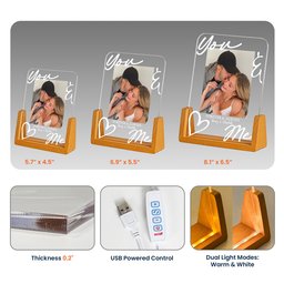 You & Me Forever & Always Annviersary Gift For Her, Him - Personalized Night Light - Photo 6