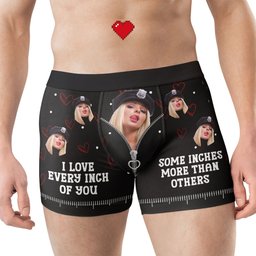 I Love Every Inch Of You - Personalized Photo Men's Boxer Briefs - Photo 7