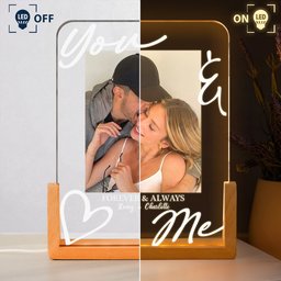 You & Me Forever & Always Annviersary Gift For Her, Him - Personalized Night Light - Photo 4