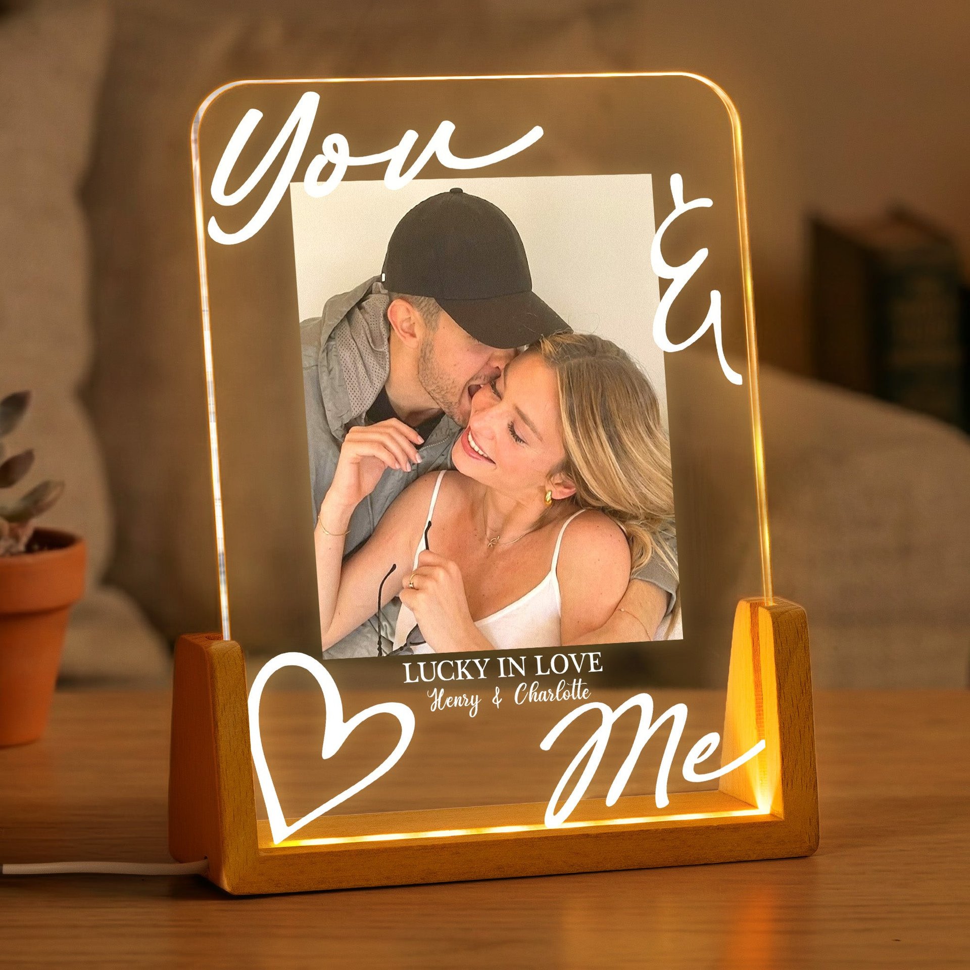 You & Me Forever & Always Annviersary Gift For Her, Him - Personalized Night Light - Photo 1