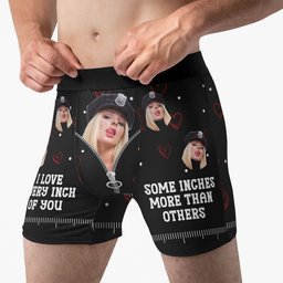 I Love Every Inch Of You - Personalized Photo Men's Boxer Briefs - Photo 4
