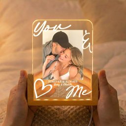 You & Me Forever & Always Annviersary Gift For Her, Him - Personalized Night Light - Photo 2
