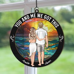 You And Me We Got This Couples - Personalized Window Hanging Suncatcher Ornament - Photo 2