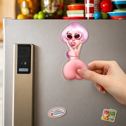 Custom Face Funny Naughty Gift For Husband, Boyfriend, Him - Personalized Fridge Magnet - Photo 2