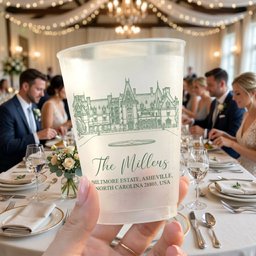 Custom Photo Wedding Venue Illustration Drawing Wedding Favors - Personalized Cups - Photo 8
