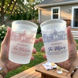 Custom Photo Wedding Venue Illustration Drawing Wedding Favors - Personalized Cups - Photo 5
