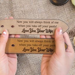 To Husband Boyfriend Valentines Father's Day Gift - Personalized Engraved Leather Belt - Photo 5
