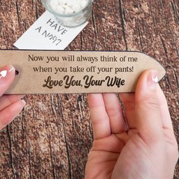 To Husband Boyfriend Valentines Father's Day Gift - Personalized Engraved Leather Belt - Photo 4