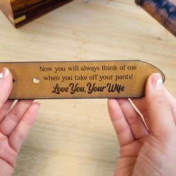 To Husband Boyfriend Valentines Father's Day Gift - Personalized Engraved Leather Belt - Photo 3