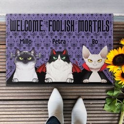 Welcome Foolish Mortals Cat - Personalized Doormat - Photo 3