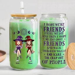 Friends Until We Die - Personalized Clear Glass Cup - Photo 1