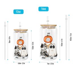 Mother Of Meownsters - Personalized Clear Glass Cup - Photo 5