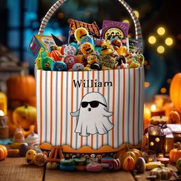 Boo Kid Name Halloween - Personalized Halloween Spooky Basket - Photo 1