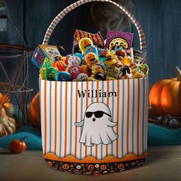 Boo Kid Name Halloween - Personalized Halloween Spooky Basket - Photo 3