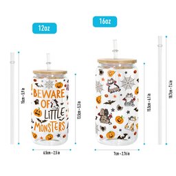 Beware Of Little Monsters Halloween Pet - Personalized Clear Glass Cup - Photo 7