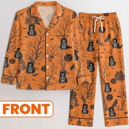 Pet Skeleton Halloween - Personalized Satin Pajama Set - Photo 3