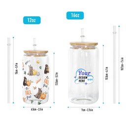 Pet It's Fall Y'All - Personalized Photo Clear Glass Cup - Photo 7