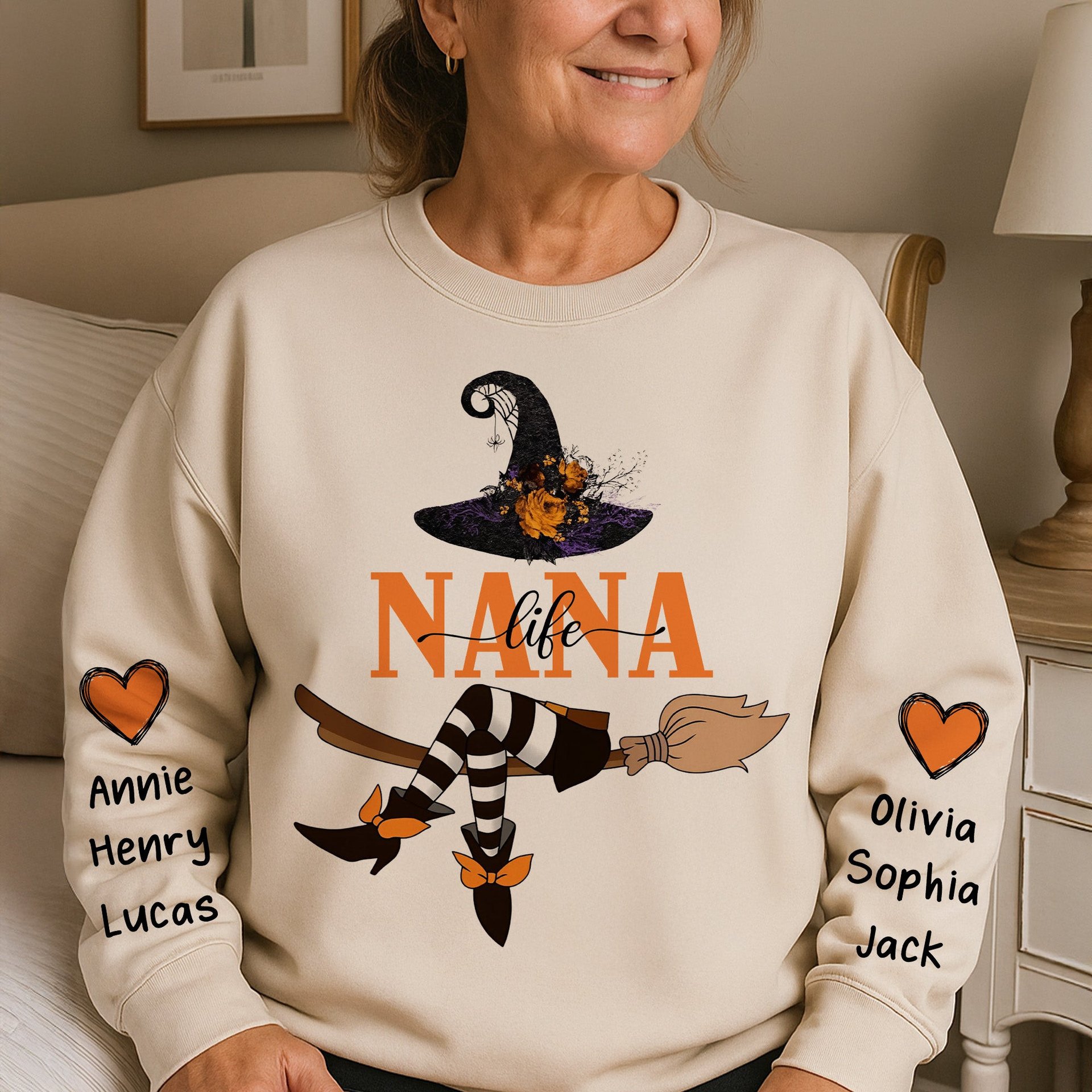 Nana Life Witch - Halloween Gift With Custom Kids Names - Up To 12 Names - Personalized Sweatshirt - Photo 1