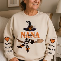 Nana Life Witch - Halloween Gift With Custom Kids Names - Up To 12 Names - Personalized Sweatshirt - Photo 1
