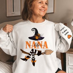 Nana Life Witch - Halloween Gift With Custom Kids Names - Personalized Sweatshirt - Photo 1