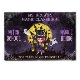 Witch School Wasn't Hiring - Personalized Doormat - Halloween, Classroom Decor, Funny Gift For Teachers, Teacher Assistants, School Workers, Students - Photo 2