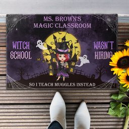 Witch School Wasn't Hiring - Personalized Doormat - Halloween, Classroom Decor, Funny Gift For Teachers, Teacher Assistants, School Workers, Students - Photo 3