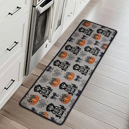 Halloween Pet Pumpkins Spiderwebs Coquette Bows Pattern - Personalized Runner Rug - Photo 1