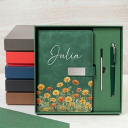 Custom Birth Flower & Name For Her, Wife, Daughter, Sister - Personalized Notebook Set - Photo 6