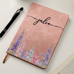 Custom Birth Flower & Name For Her, Wife, Daughter, Sister - Personalized Leather Journal - Photo 4