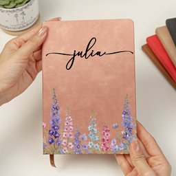 Custom Birth Flower & Name For Her, Wife, Daughter, Sister - Personalized Leather Journal - Photo 2
