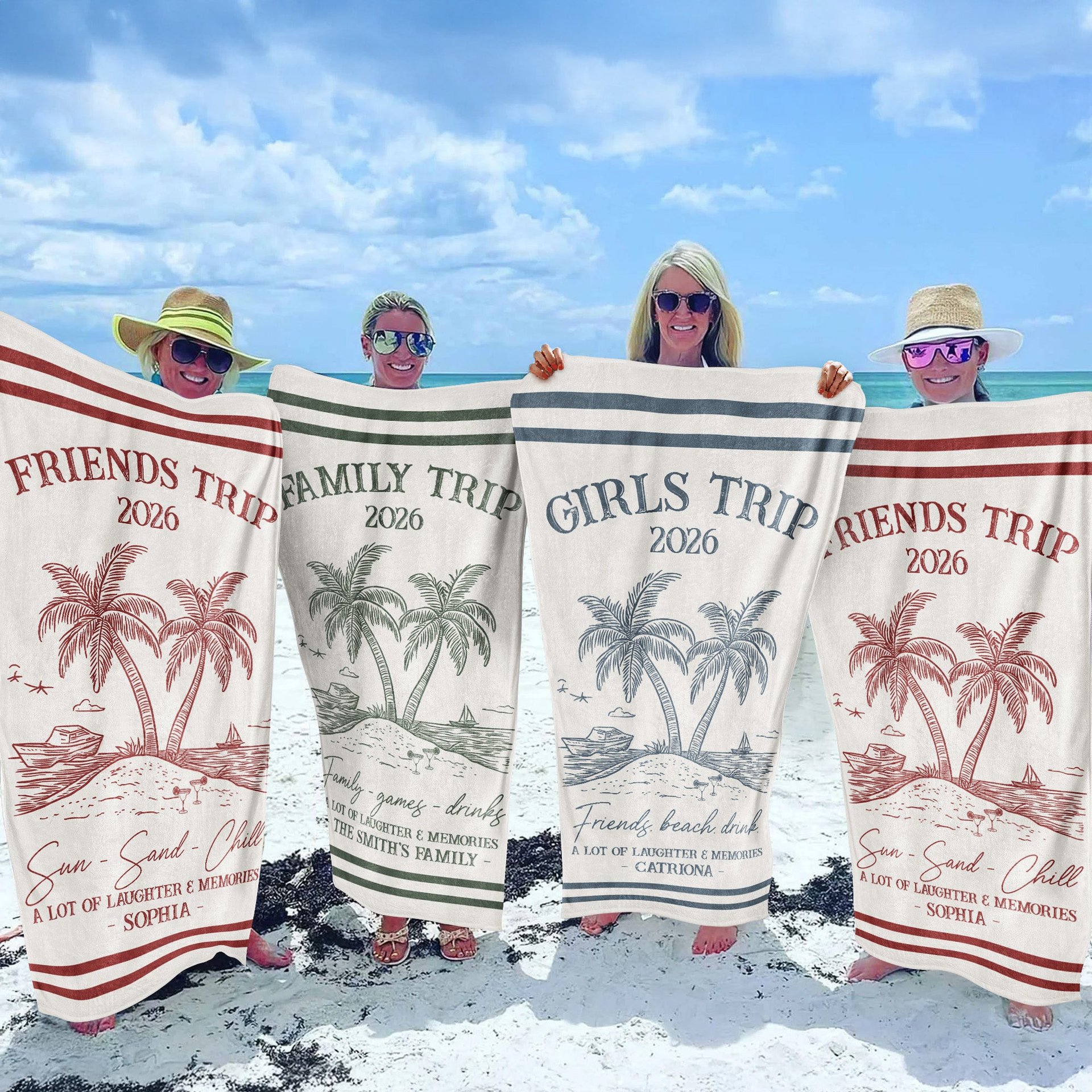 Girls Trip 2026 - Personalized Beach Towel - Photo 1