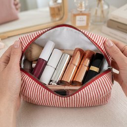 Custom Birth Flower, Name & Cute Character For Her - Personalized Makeup Bag - Photo 5