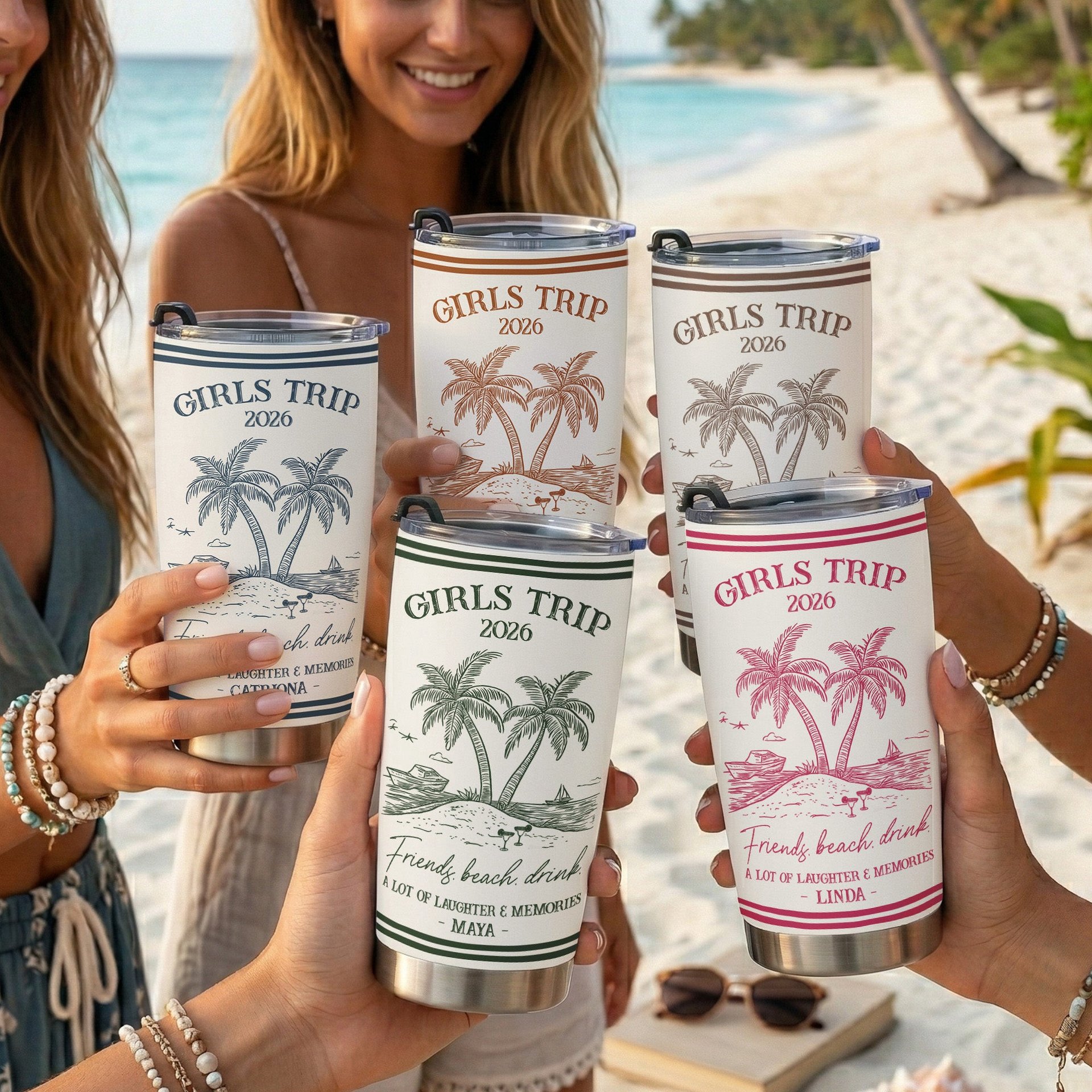 Girls Trip Summer Time - Personalized Tumbler - Photo 1