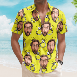 Custom Funny Face Wedding Bachelor Party - Custom Photo Hawaiian Shirt - Photo 5