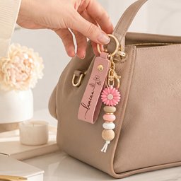 Custom Name & Birth Flower For Her, Sisters, Friends, Teacher, Coworkers - Personalized Beaded Keychain - Photo 4