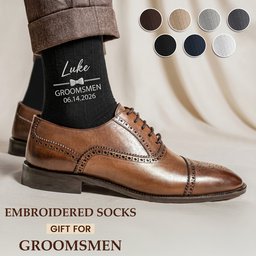 Wedding Socks For Groomsmen, Groom Wedding Gifts - Personalized Socks - Photo 1